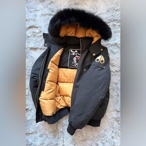 Moose Knuckles Bomber Jacket with Gold Interior